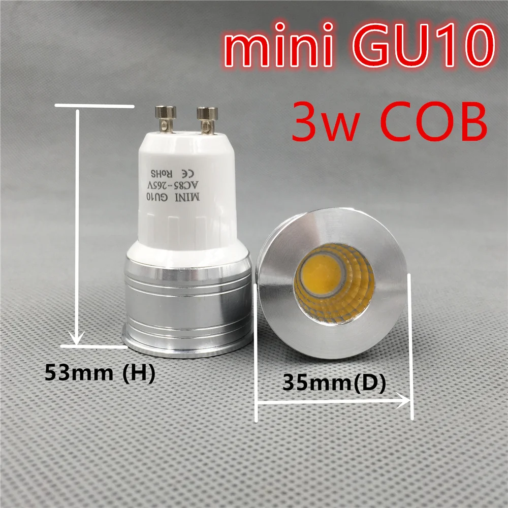 Led лампочка мини гу10 35мм полилюминесцентная лампа 3w может регулировать свет 110v 220v 240v 12v Mr16 Mr11 гостиная столовая лампа