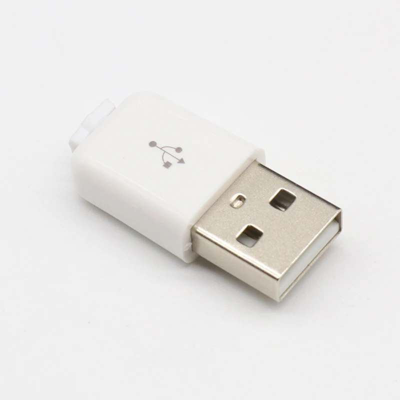 10pc/lot DIY USB 2.0 A Male Assembly Adapter Connector Plug Socket black white