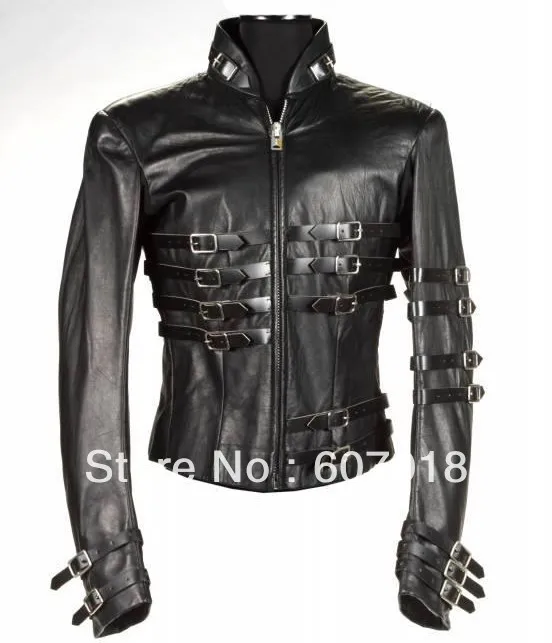 HOT MJ MICHAEL JACKSON MEN'S JACKET PUNK MILITARY BLACK JACKET