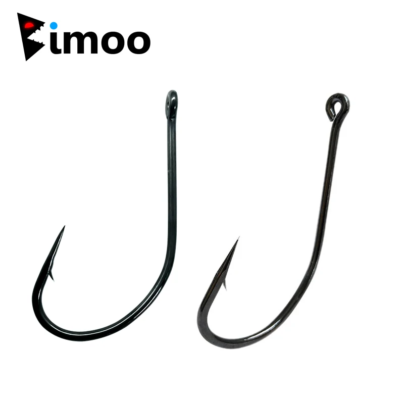 Bimoo Multiple Sizes High Carbon Steel Catfish Hook Saltwater Bait Barbed Carp Fishing Needles Jig Hooks Black Nickel 50/25PCS