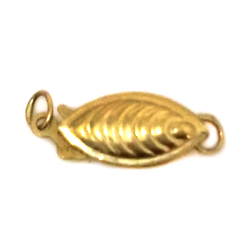 

6x12mm Filigree Fish Shaped 14K Solid Yellow Gold Clasp