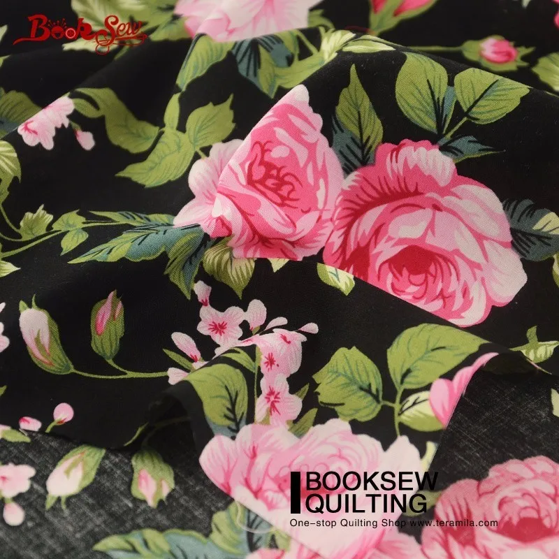 Booksew popelina bawełniana dość drukowane Rose Scrapbooking sukienka Art pracy spódnica rzemiosło koszula Fat Quarter miernik tekstylia domowe