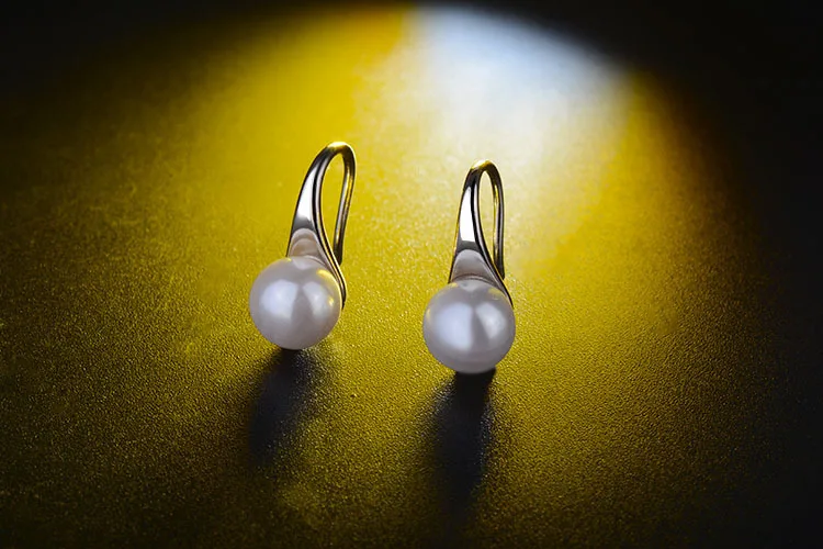 Women's 925 Sterling Silver Pearl Drop Earrings, Timeless Elegance