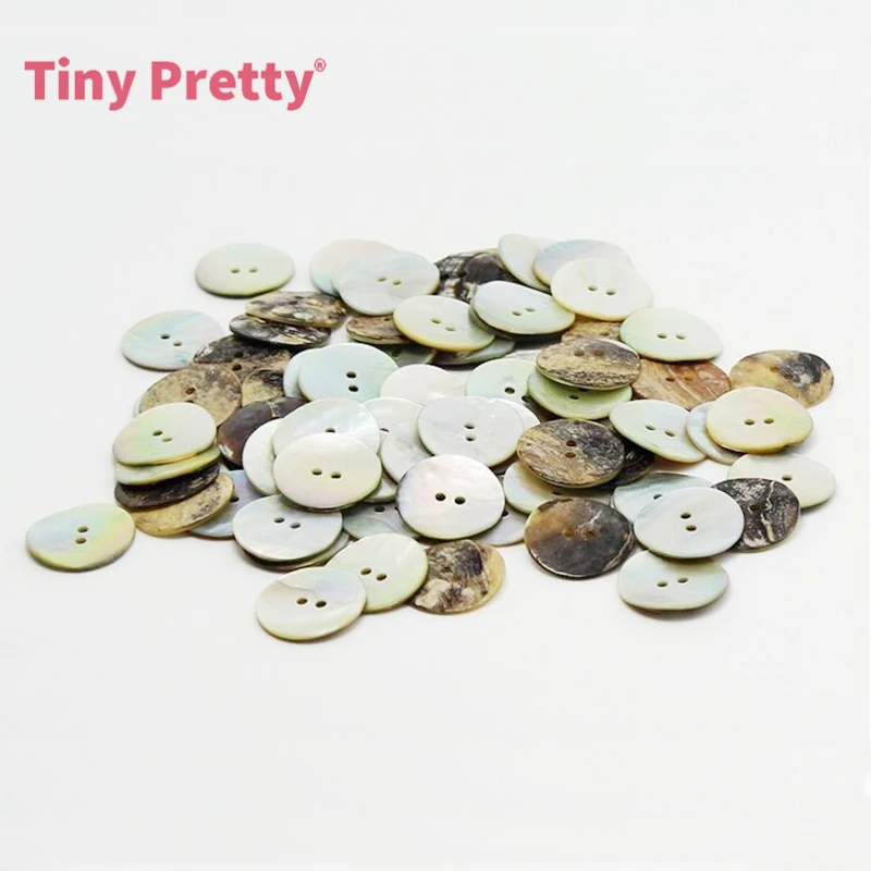 50pcs Natural Round Shell Buttons 2 Holes Flatback Mother of Pearl Buttons 10-20mm for DIY Crafts, Sewing Works, Embellishment