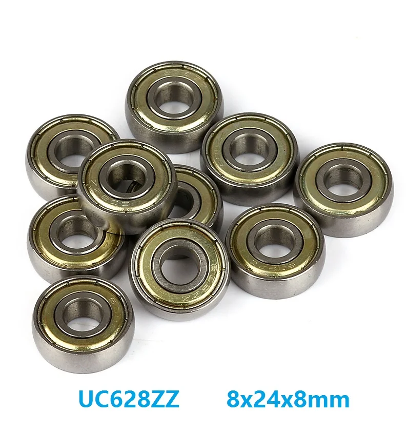 

100pcs/lot ABEC-5 UC628ZZ 8x24x8 mm Car sliding door pulley spherical bearings arc track pulley bearing 8*24*8mm