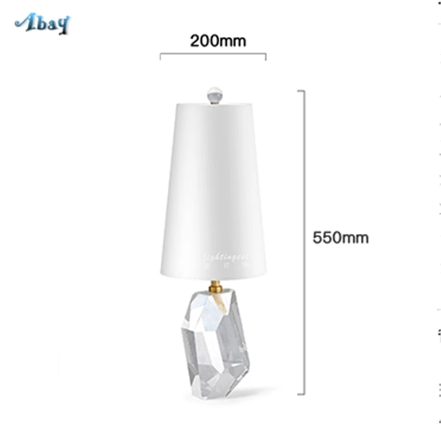 Nordic modern K9 Crystal Stones Table Lamp for Living Room office study home decor Bedroom Lamp Luxury Girls Makeup Table light