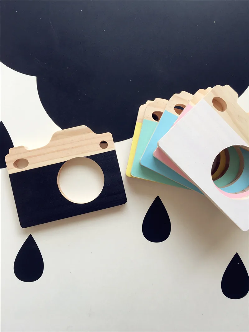 Cute Wooden Camera Toys Decor Children Furnishing Wood Ornament Kids Educational Safe Natural Toy Photography Prop Best Gifts