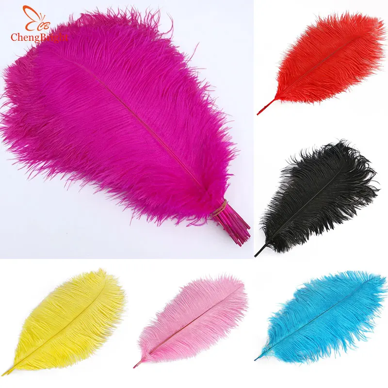 ChengBright 10 Pcs 35-40CM/14-16inch Ostrich Feathers for DIY Jewelry Craft Making Wedding Party Accessories Wedding Decoration