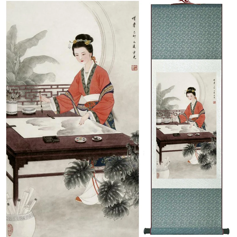 

portrait painting Home Office Decoration Chinese scroll painting women art paintingPrinted painting LTW2017112406