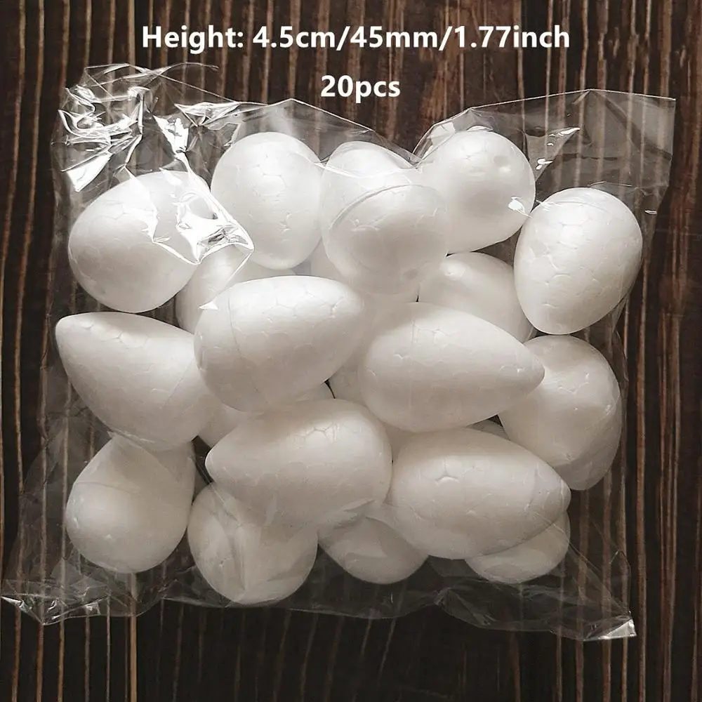 2/2.5/3/4/4.5/5.5cm 10-100pcs Water Drop Modeling Shaped Styrofoam Foam Crafts Flower Heart DIY Handmade White Foam Rose Buds