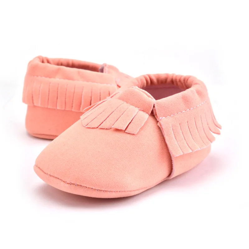 2018 Hot Sale PU Suede Leather Newborn Baby Boy Girl Baby Moccasins Soft Moccs Shoes Bebe Fringe Soft Soled Non-slip Shoes