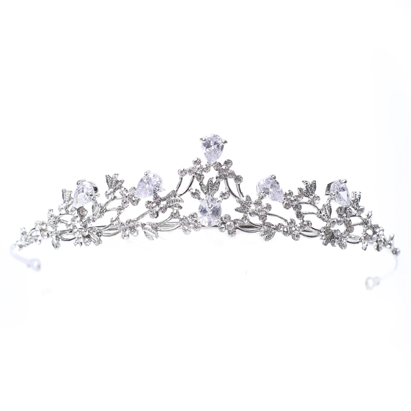 Zircon Tiara Copper Zircon Tiaras Micro Pave CZ Bride Crown Wedding Hair Jewelry Diadem Rhinestone Crowns Mariage Bijoux Coroa