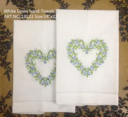 Set of 12 Home Garden Hand Towels Linen Hemstitched Tea Towel 14