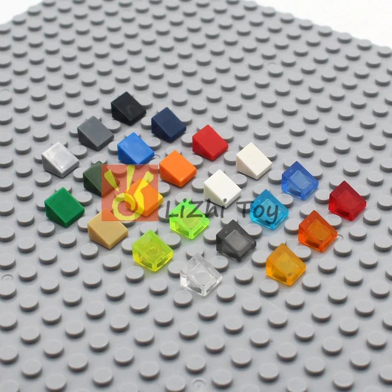 200pcs MOC Slope Brick 50746 Slope 30 1x1x2/3 DIY Enlighten Block Bricks Compatible with Assembles Particles Toys