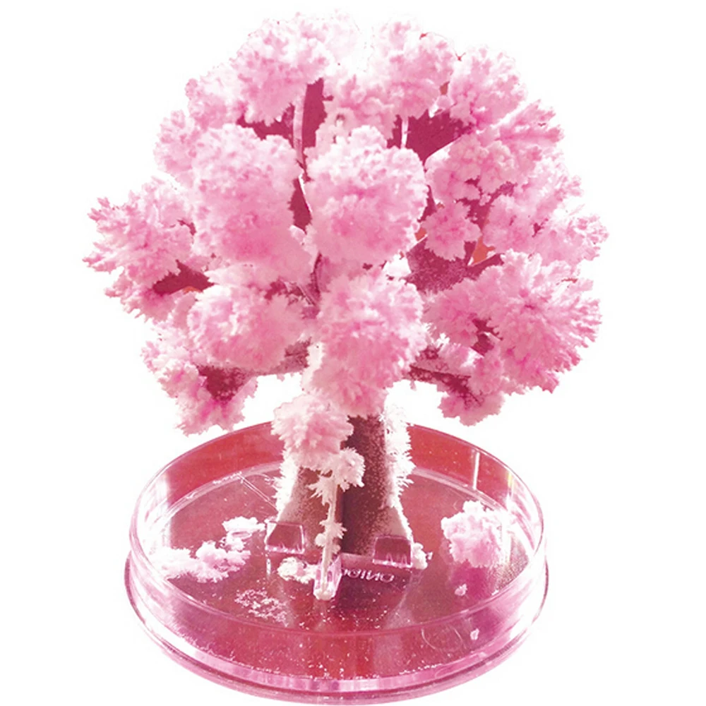 1PC 2022 90x80mm Magically Paper Sakura Crystal Trees Magic Growing Tree Japan Desktop Cherry Blossom Educational Toys Novelties