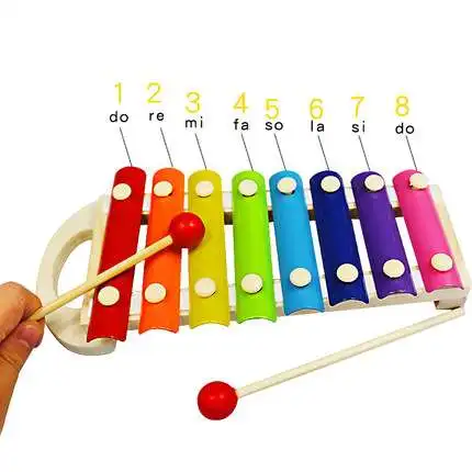 

Children Fifteen Sound Knock Piano Toy Wooden Puzzle 1-3 Years Old Baby 8 Tone Aluminum Musical Metal Infant Playing Type 2021