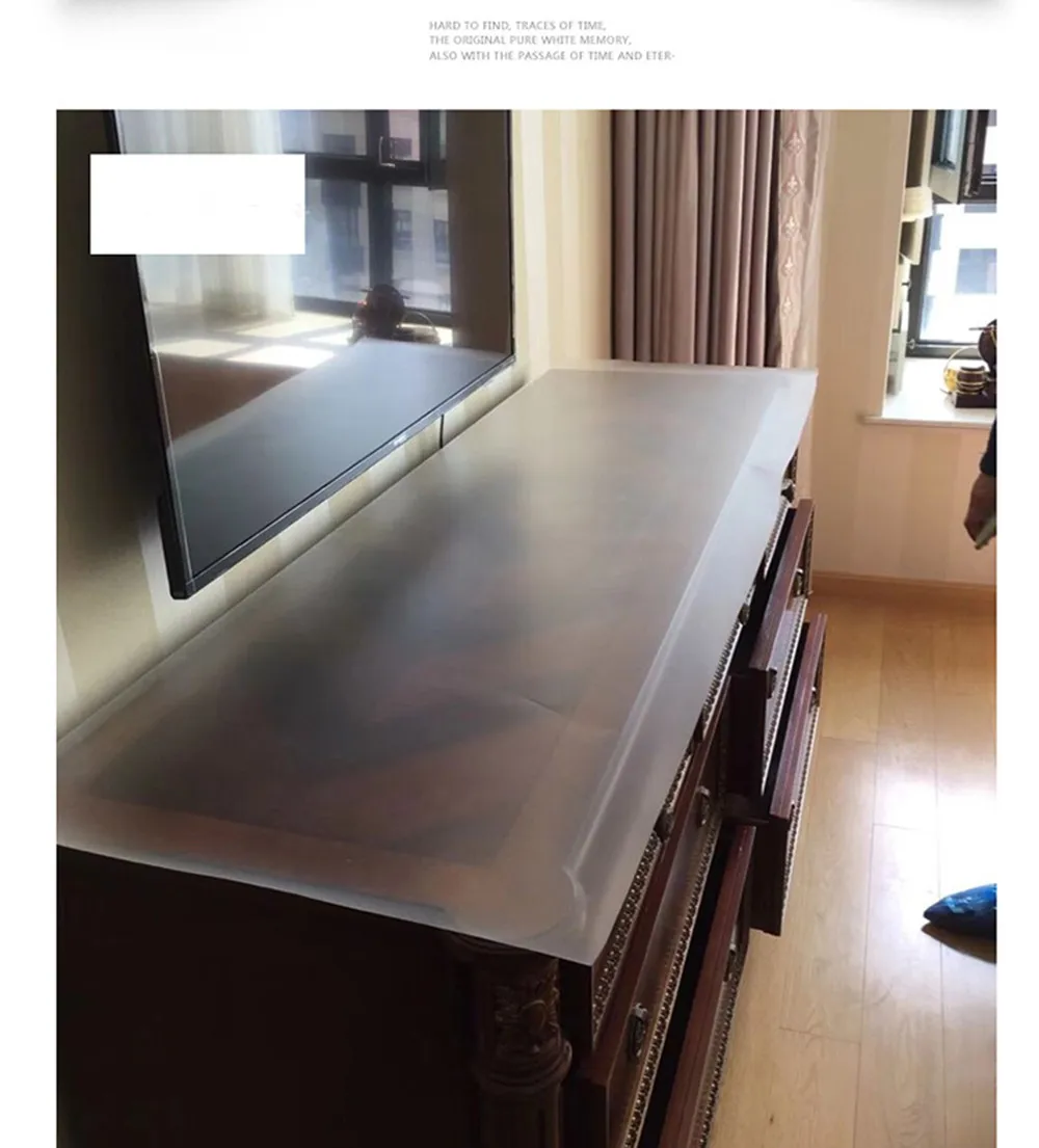 SUNICE Matte Furniture Film Clear Table Desk Protective Films 2Mil Home Protective Foils Transparent Temperature Resistance