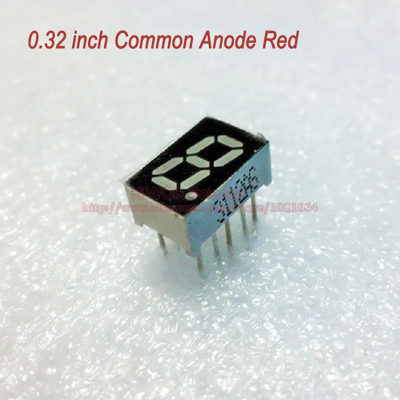 200pcs 10 Pins 3211BR 3211AR 0.32 Inch 1 Bit Digit 7 Segment Red LED Display Share Common Anode Cathode Digital Display