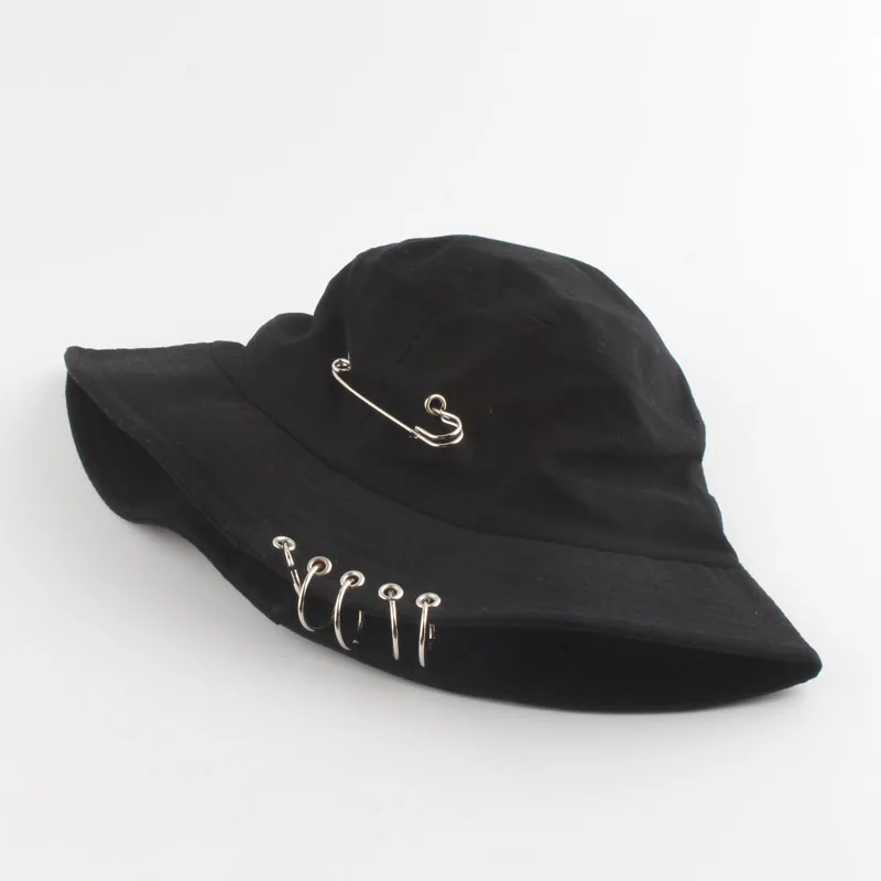 New Fashion K POP Iron Ring Bucket Hat Popular Style Hip Hop Cap 100% handmade Rings casquette 2022 Hot Sale