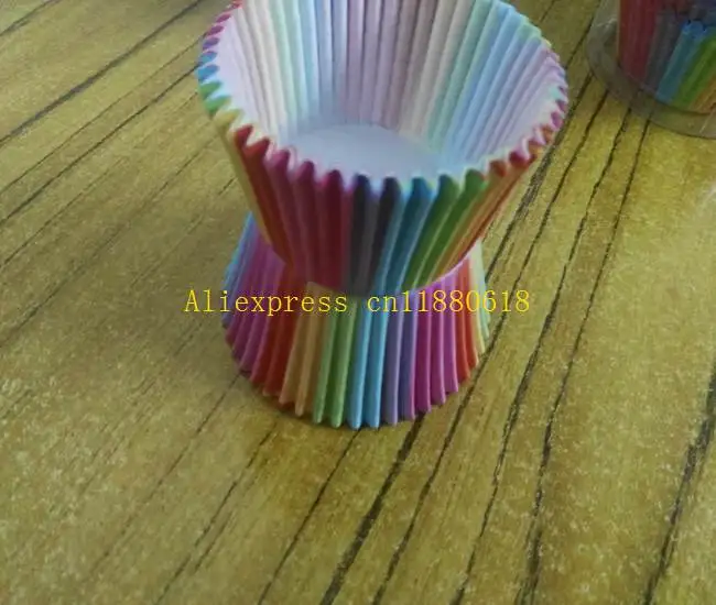 10000pcs/lot Fast shipping Colorful Rainbow Paper Cake Cupcake Liners Baking Muffin Cup Case For Wedding Party