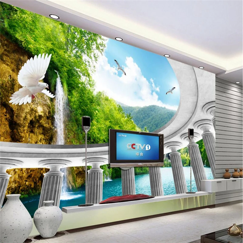 

beibehang Wallpaper Mural Wall Sticker Peace Pigeon Living Room 3D TV Wall papel de parede wallpaper for walls papel de parede