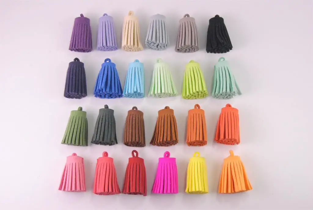 10pcs/lot 19colors Faux Suede Tassel Charm Pendant DIY Necklace Bracelet Bangle Findings Jewelry Accessories