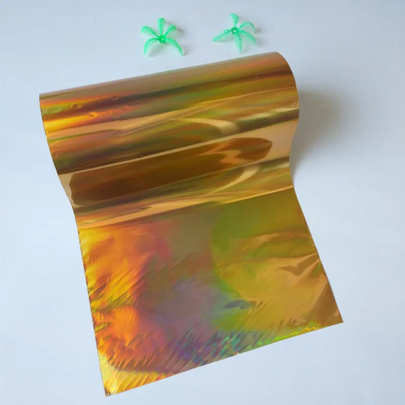 Holographic foil hot stamping foil hot press on paper or plastic gold plain pattern transfer film  hot foil