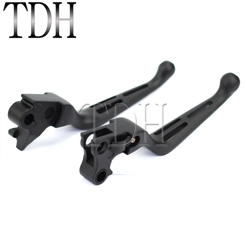 Black Motorcycle Slotted Wide Blade Brake Clutch Handle Levers For Harley Sportster 883 1200 Dyna Street Bob FXDB Heritage