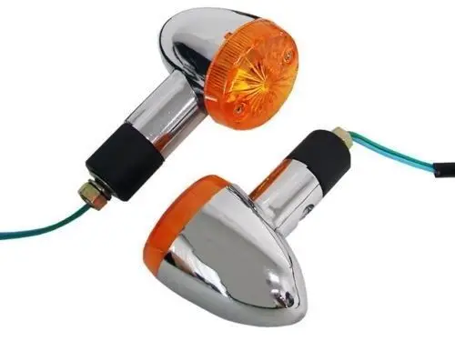 2 PCS Motorcycle Motorbike Amber Bullet Turn Signal Lights For Yamaha V-Star Vstar 950 1100 1300 Classic Stryker