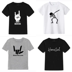 男の子と女の子のための半袖ラウンドネックTシャツ,綿2024,ファッショナブル,夏