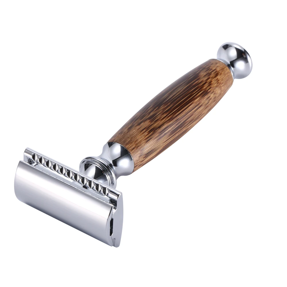 New Men Shaving Manual Classic Safety Razor Bamboo Handle DE Double Edge Razors Metal Men Shaver