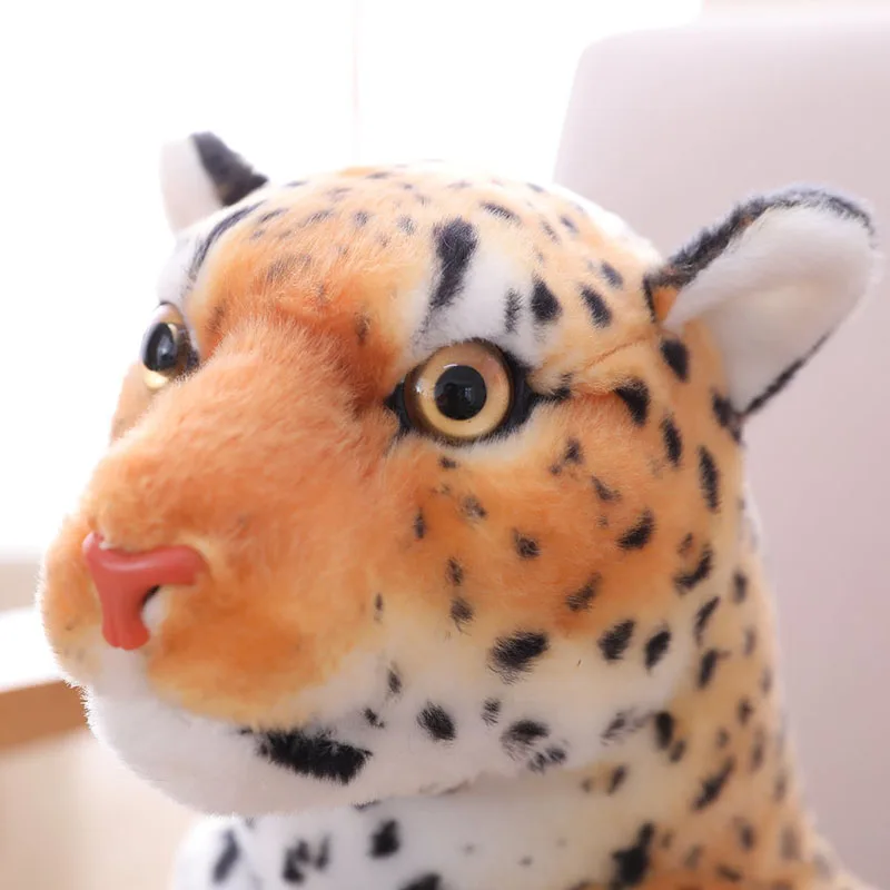 Juguete de peluche de pantera negra para niños, animales de peluche realistas, leopardo realista, muñeca suave, regalo