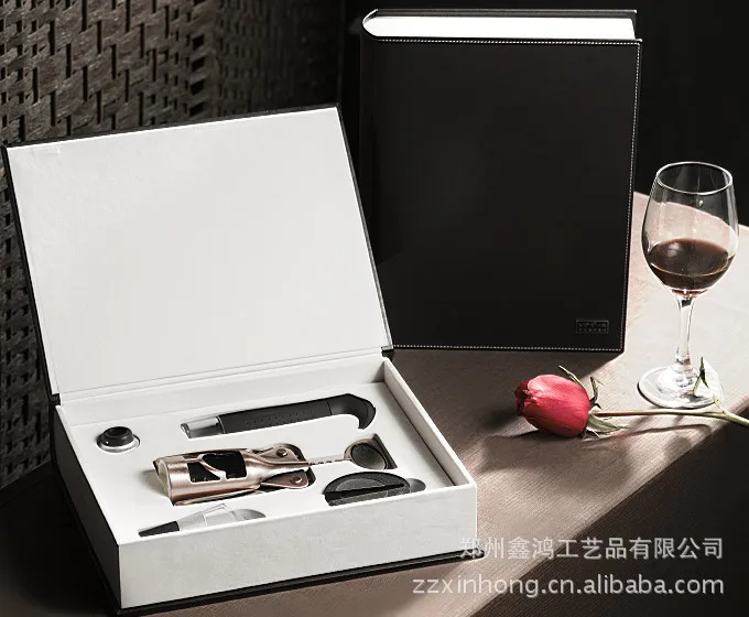 The supply of red wine bottle opener suit B (Book & leather box 5 sets)