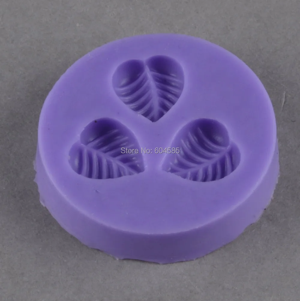 Silicone 3D Cake Chocolate Soap Molds Leaf Plunger Cutter