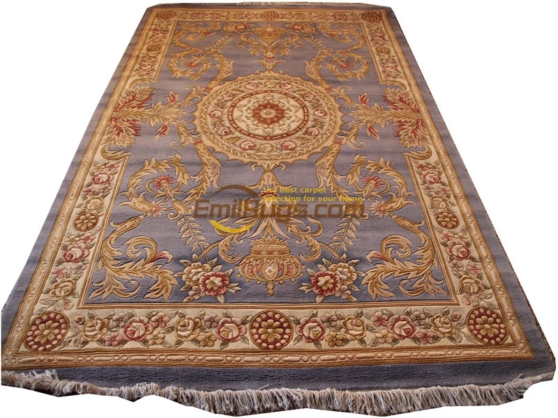 Thick And Plush Savonnerie European Rug Embroidered Wool Knitting Carpets Art Decor woven floor Rectangularchinese aubusson rug