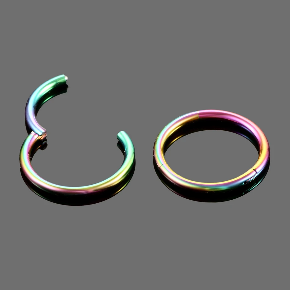 1PC Titanium Seamless Hinged Segment Ear Helix Tragus Ring Hoop Nose Ring Septum Clicker Lip Eyebrow Nipple Piercing Jewelry 18G