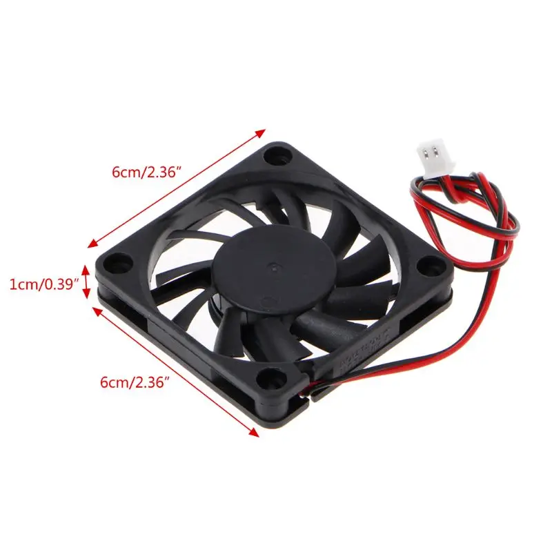 DC 24V 2-Pin 60x60x10mm PC Computer CPU System Sleeve-Bearing Cooling Fan 6010