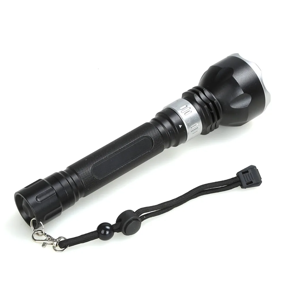 IP68 Waterproof Flashlight Professional Diving Torch White Yellow light 100M underwater with Rotary touch switch 5 lighting mode