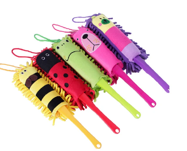 1PC cartoon chenille ash dust brush cleaning duster household car washing brush 5 different styles 35x7cm OK 0159