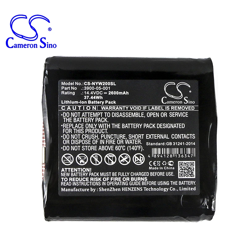 Cameron Sino 2600mah 배터리, NOYES W2003M 3900-05-001 배터리용