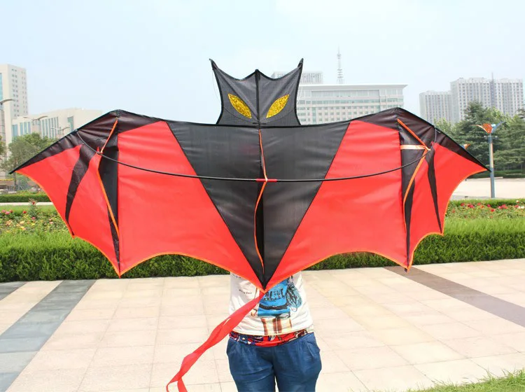 High quality 1.8 m Red Bat Power Kite  With  Kite Handle And Line Good Flying