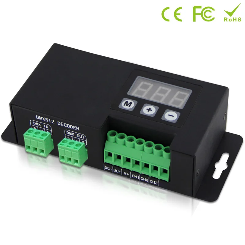 3CH RGB led light dmx master controller;350mA 700mA led CC PWM DMX512 Decoder;led CV PWM DMX512 Decoder for LED Strip tape
