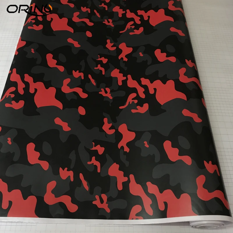 

Red Black Camo Vinyl Wrap Roll For Truck Jeep SUV Graphics Camouflage Vinyl Film Vehicle Motorbike Car Wrapping Covering Foil