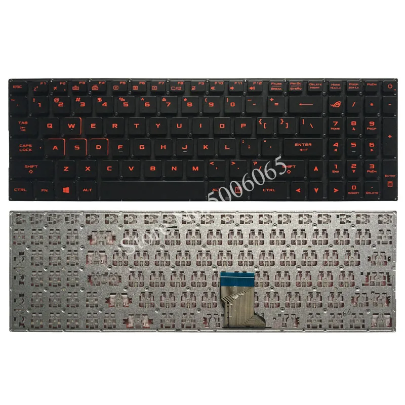 Teclado de computadora portátil de EE. UU. Para Asus GL502 GL502V GL502VM GL502VT GL502VY, teclado rojo inglés sin retroiluminación