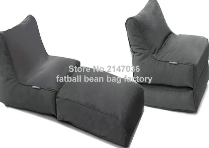 Black foldable sofa chair,outdoor bean bag furniture set, waterproof beanbag seat