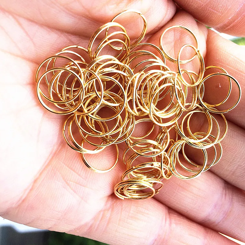 Top Quality 500pcs 11mm Gold Plated Stainless Steel Jump Rings Beads Strands Garlands Accessories Lighting Ball Metal Connectors