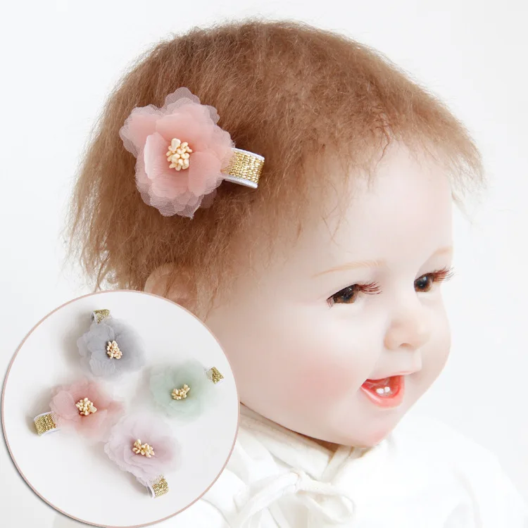 

Boutique 20pcs Fashion Korean Cute Mini Floral Hairpins Solid Glitter Gauze Flower Hair Clips Princess Headwear Hair Accessories