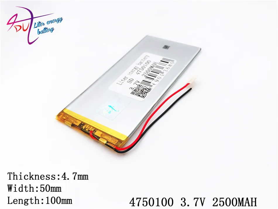 أفضل بطارية العلامة التجارية 4750100 3.7V 2500mAh 4550100 (بوليمر ليثيوم أيون) بطارية ليثيوم أيون ل DIY Mp3 MP4 MP5 GPS الكتاب الإلكتروني