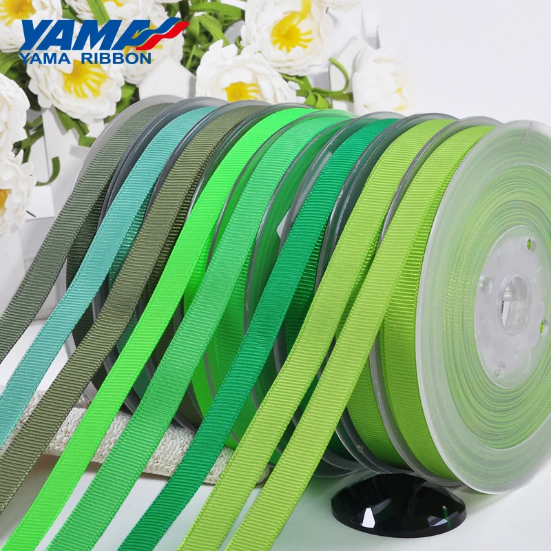 YAMA Grosgrain Ribbon 25 28 32 38 mm 100yards/lot Light Dark Green for Diy Gifts Packing Decoration Crafts Woven Ribbons