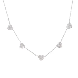 35 + 10 centimetri 925 sterling silver carino danity del cuore di fascino del pendente della collana regalo di natale delicato catena Cuori collana